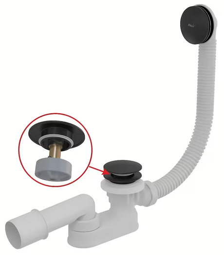 Vanový automat Alca ClickClack v černé matné povrchové úpravě s přepadem