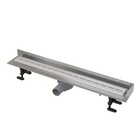 Nerezový sprchový žlab Alca 81 cm s matnou nerezovou mřížkou a nízkým otočným sifonem