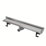 Nerezový sprchový žlab Alca 101 cm s matnou nerezovou mřížkou a otočným nízkým sifonem