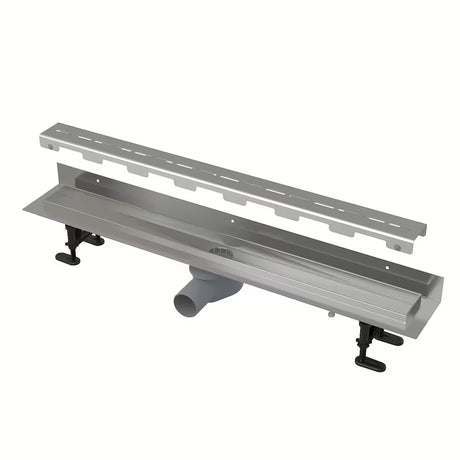 Nerezový sprchový žlab Alca 101 cm s matnou nerezovou mřížkou a otočným nízkým sifonem