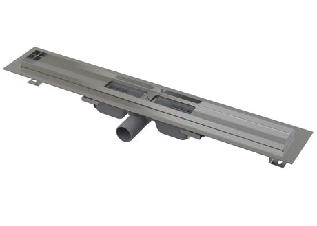 Nerezový sprchový žlab Alca APZ101 pro sprchy v úrovni podlahy se šířkou roštu 55 cm