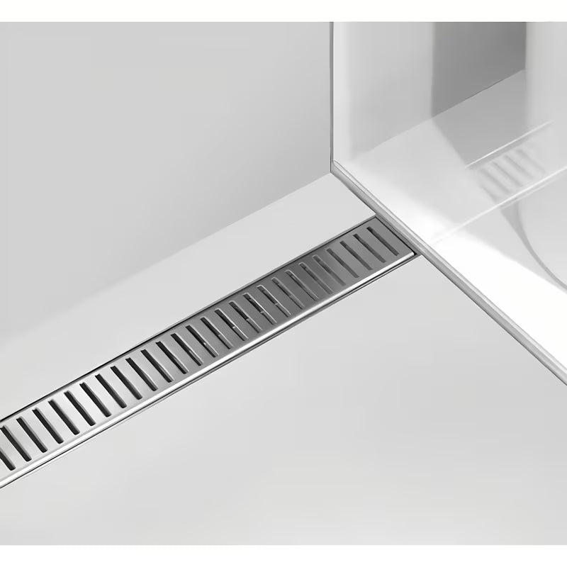 Nerezový sprchový žlab Alca Chrome 95 cm pro odvodnění sprchy v úrovni podlahy
