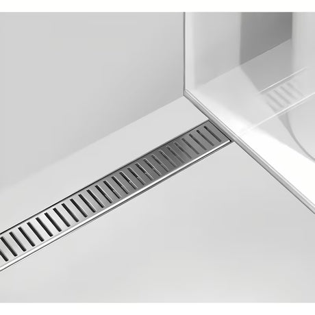 Nerezový sprchový žlab Alca Chrome 95 cm pro odvodnění sprchy v úrovni podlahy