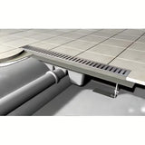 Nerezový sprchový žlab Alca Chrome 95 cm pro odvodnění sprchy v úrovni podlahy