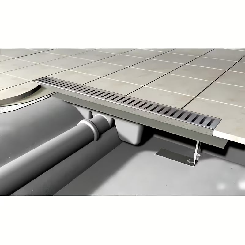 Nerezový sprchový žlab Alca Chrome 95 cm pro odvodnění sprchy v úrovni podlahy