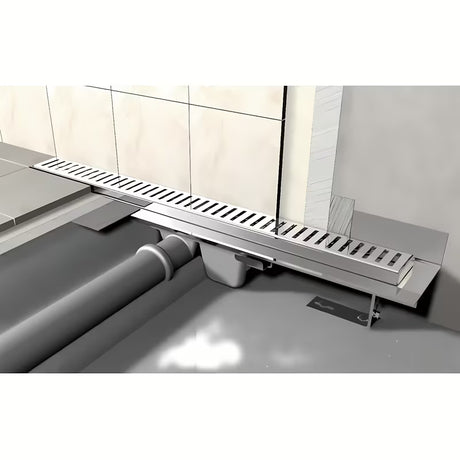 Nerezový sprchový žlab Alca 105 cm v provedení chrome pro montáž přímo ke stěně