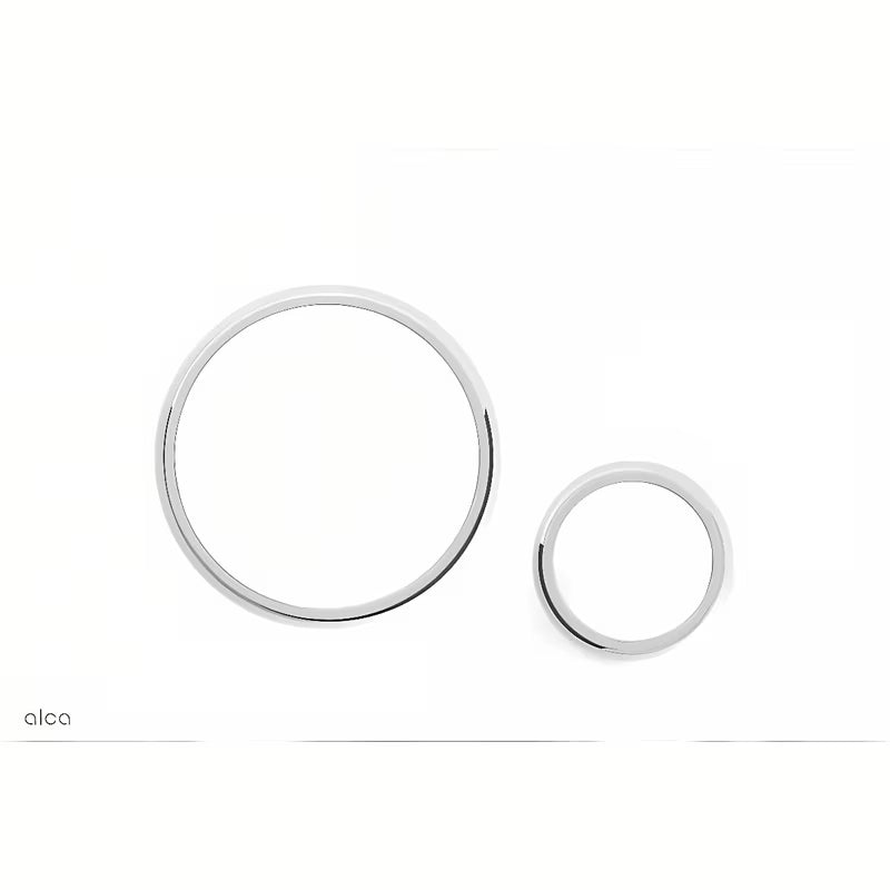 Bílé ovládací tlačítko Alca M770 pro dvoučinné mechanické splachování, s nízkým profilem 5,5 mm.