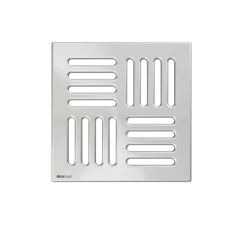 Podlahová vpusť Alca pro rámeček 150×150 mm s masivní nerezovou mřížkou