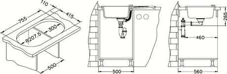 Bílý granitový kuchyňský dřez Alveus Niagara 40 s odkapávačem pro montáž na pracovní desku.
