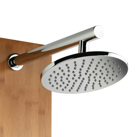 Sprchový hydromasážní panel Anima Bamboo Shower z bambusu s hlavovou a ruční sprchou a masážními tryskami.