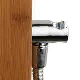 Sprchový hydromasážní panel Anima Bamboo Shower z bambusu s hlavovou a ruční sprchou a masážními tryskami.