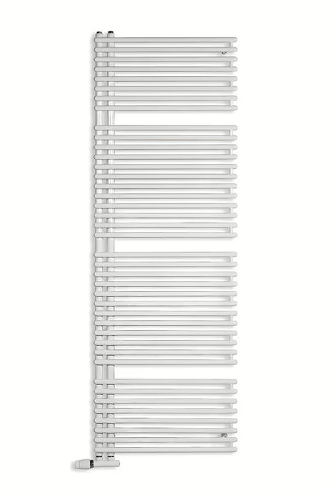 Bílý kombinovaný koupelnový radiátor Anima Henrik 60x113 cm vhodný pro vytápění a sušení ručníků.