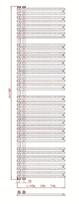 Bílý kombinovaný koupelnový radiátor Anima Henrik 60x178 cm pro vytápění a sušení ručníků.