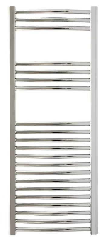 Kombinovaný koupelnový radiátor Anima Marcus 450x1118 mm v chromovém provedení s prohnutým profilem.
