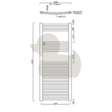Kombinovaný koupelnový radiátor Anima Marcus 450x1118 mm v chromovém provedení s prohnutým profilem.
