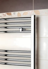 Kombinovaný koupelnový radiátor Anima Marcus 450x1760 mm v chromovém provedení s prohnutým profilem.