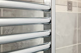 Kombinovaný koupelnový radiátor Anima Marcus 600x1760 mm v provedení chrome s prohnutým profilem.