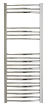Elektrický radiátor Anima Marcus v chromovém provedení, 45x111,8 cm, s topnou tyčí a termostatem.