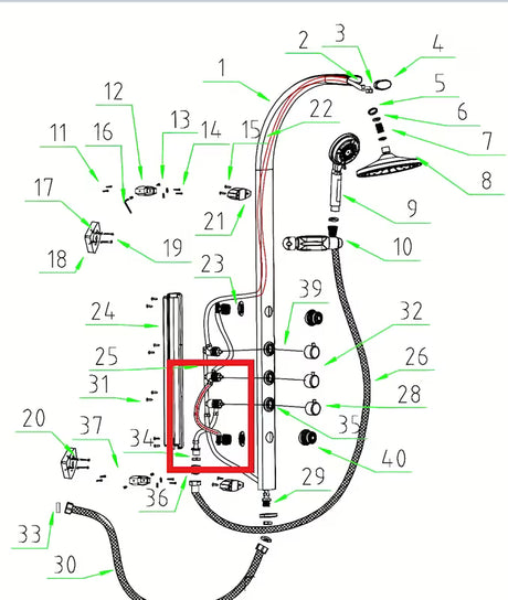 Propojovací hadička Anima Easyshower 4 jako náhradní díl pro sprchový panel
