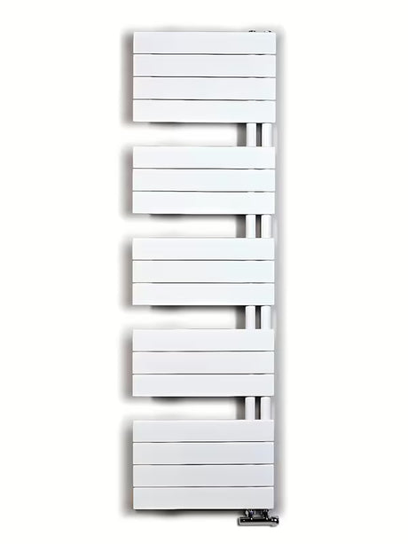 Bílý kombinovaný koupelnový radiátor Anima Oliver 45x151 cm pro vytápění a sušení ručníků.
