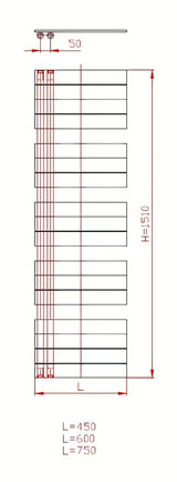 Bílý kombinovaný koupelnový radiátor Anima Oliver 45x151 cm pro vytápění a sušení ručníků.