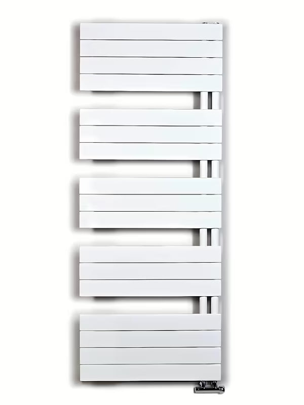 Bílý kombinovaný koupelnový radiátor Anima Oliver 151x60 cm vhodný i pro sušení ručníků.