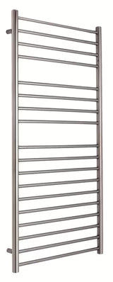 Anima Paul kombinovaný koupelnový radiátor 60x120 cm v barvě PVD gun metal s tenkými vodorovnými trubkami.