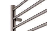 Anima Paul kombinovaný koupelnový radiátor 60x120 cm v barvě PVD gun metal s tenkými vodorovnými trubkami.