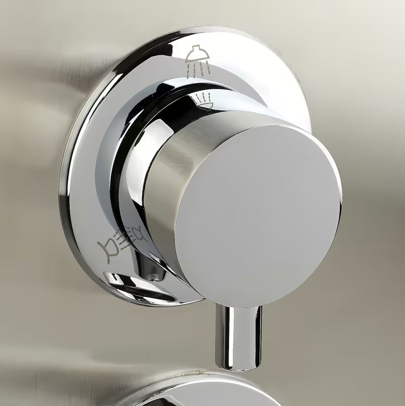 Sprchový panel Anima Primeshower s pákovou baterií, horní dešťovou sprchou, ruční sprchou a masážními tryskami.