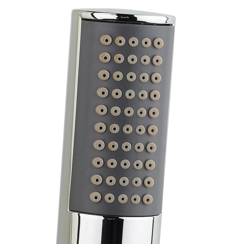 Sprchový panel Anima Primeshower s pákovou baterií, horní dešťovou sprchou, ruční sprchou a masážními tryskami.