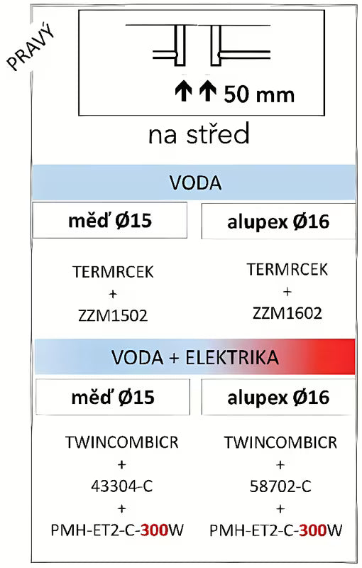 Chromový kombinovaný radiátor Anima Titus 55x125 cm se středovým připojením 50 mm