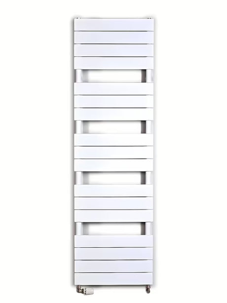 Bílý kombinovaný radiátor Anima Viktor 45x151 cm vhodný pro vytápění a sušení ručníků.