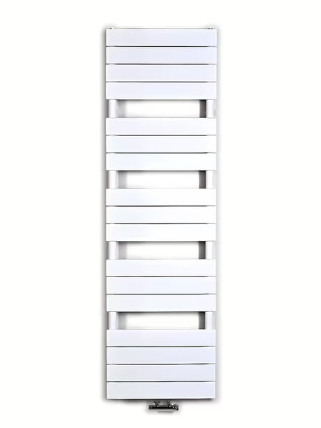 Bílý kombinovaný radiátor Anima Viktor 45x151 cm vhodný pro vytápění a sušení ručníků.