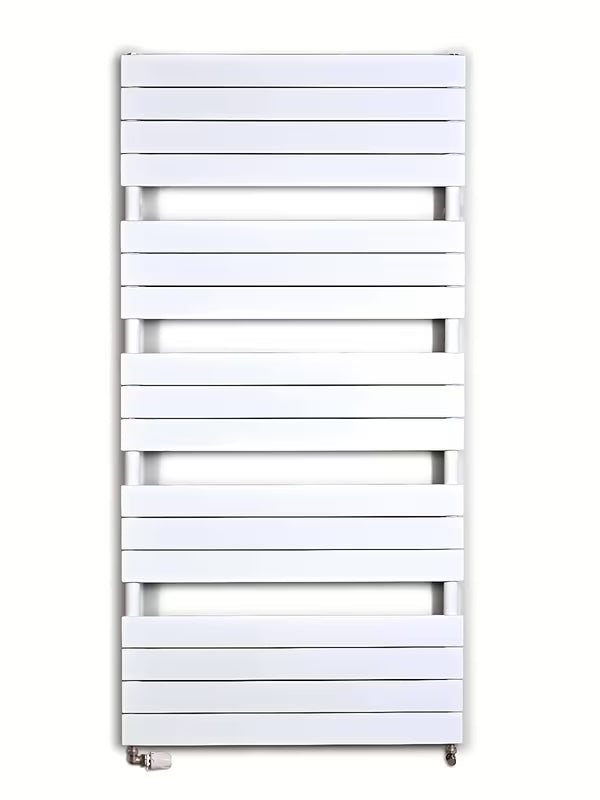 Bílý kombinovaný radiátor Anima Viktor 75x151 cm vhodný pro vytápění a sušení ručníků.