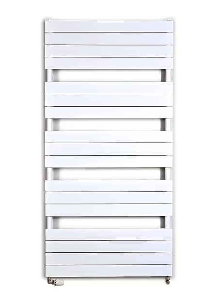 Bílý kombinovaný radiátor Anima Viktor 75x151 cm vhodný pro vytápění a sušení ručníků.