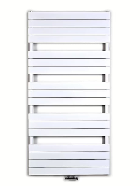 Bílý kombinovaný radiátor Anima Viktor 75x151 cm vhodný pro vytápění a sušení ručníků.