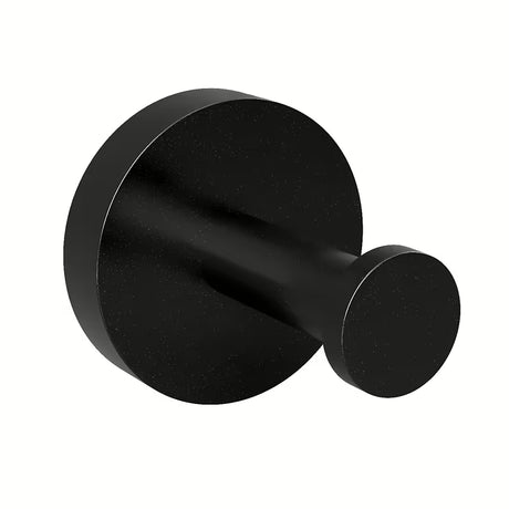 Černý koupelnový háček Bemeta Dark pro montáž lepením nebo vrtáním.