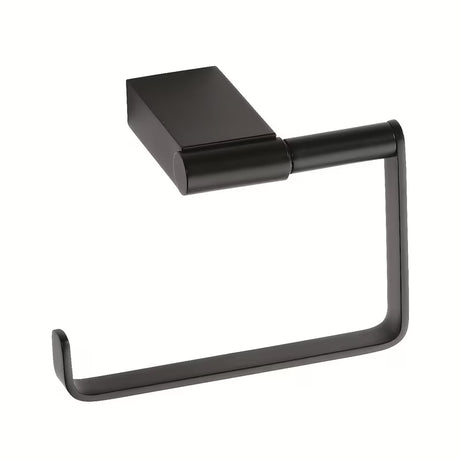 Černý nástěnný držák toaletního papíru Bemeta Nero bez krytu z mosazi