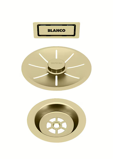 Odtoková sada Blanco InFino s přepadem C-overflow v saténově zlatém provedení Gold Edition