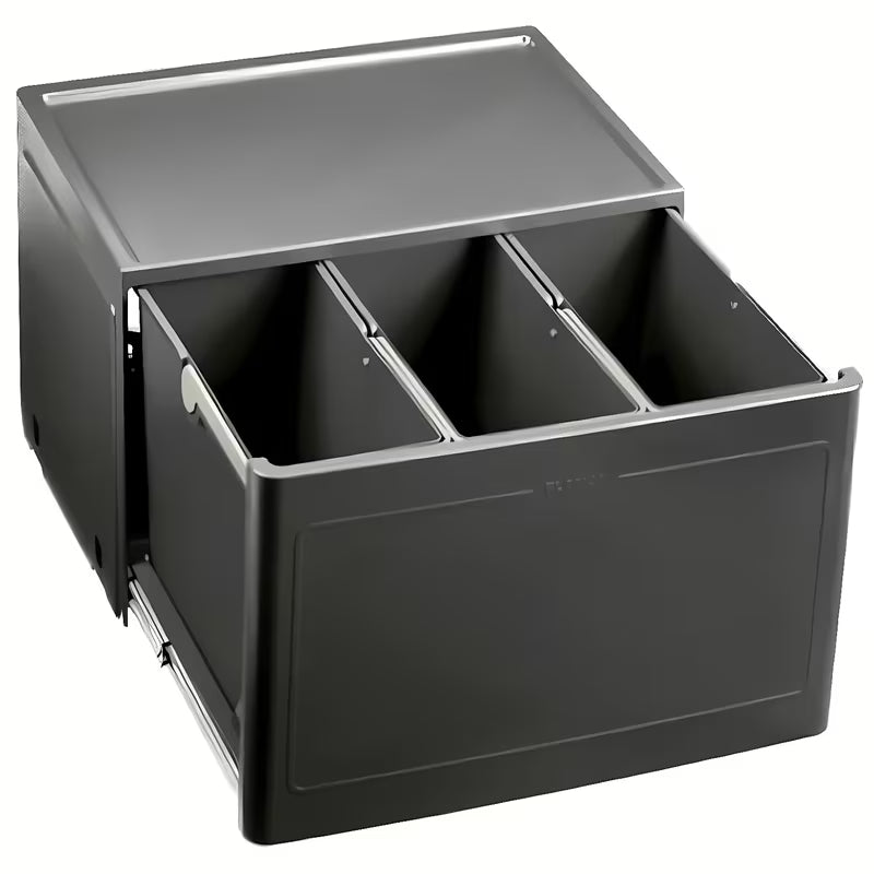 Šedý odpadkový koš Blanco sorter s automatickým výsuvem do kuchyňské skříňky