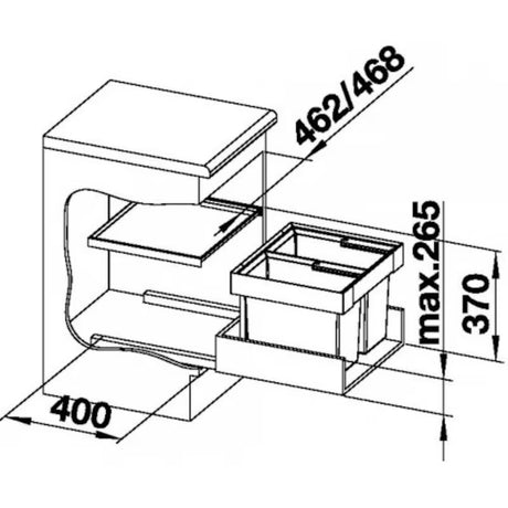 Blanco Flexon II odpadkový koš sorter do kuchyňské skříňky s moderním funkčním designem