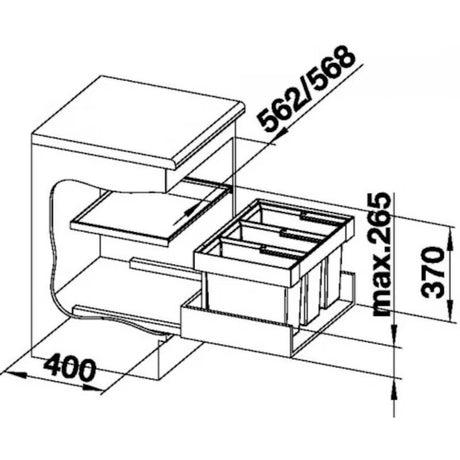Odpadkový koš sorter Blanco Flexon II do zásuvky pro třídění odpadu