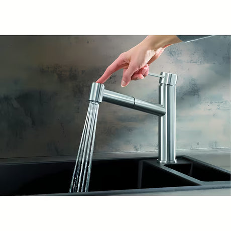 Blanco Ambis-S dřezová baterie Supersteel v kartáčovaném nerezovém provedení s výsuvnou sprchou
