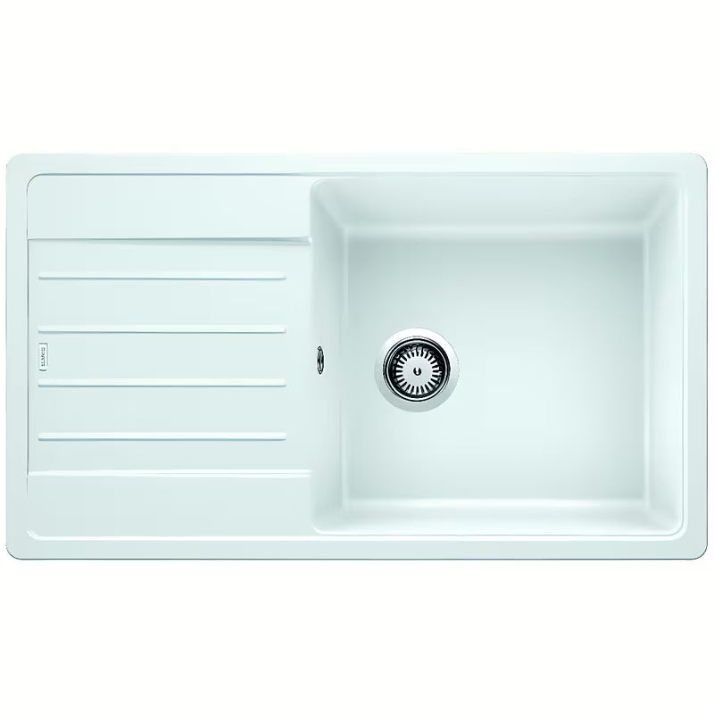 Bílý granitový kuchyňský dřez Blanco Legra XL 6 S s odkapní plochou pro montáž shora