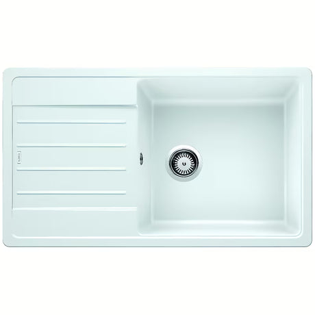 Bílý granitový kuchyňský dřez Blanco Legra XL 6 S s odkapní plochou pro montáž shora