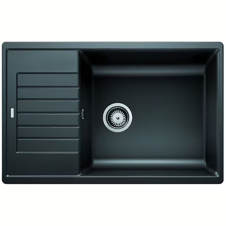 Černý granitový kuchyňský dřez Blanco Zia XL 6 S Compact s odkapní plochou, montáž shora