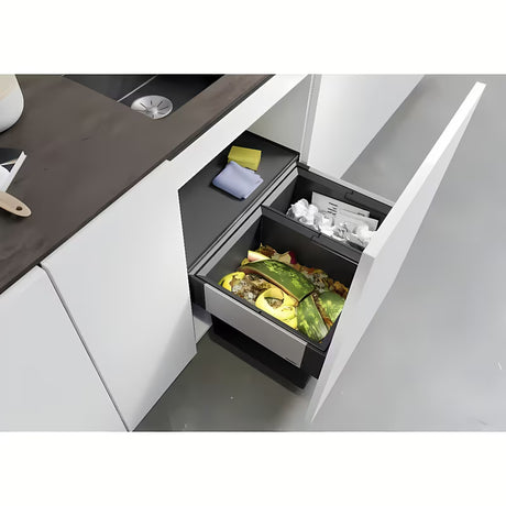 Vestavný odpadkový koš Blanco Select II se dvěma nádobami a čelním výsuvem pro skříňku 60 cm