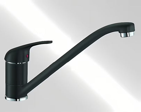 Černá matná dřezová baterie Blanco Daras s povrchem Silgranit-look a otočným ramínkem