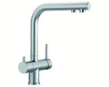Blanco Fontas II dřezová baterie Supersteel s matným nerezovým vzhledem a dvoucestným ovládáním