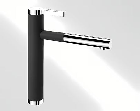 Blanco Linee - S dřezová baterie černá/chrom s výsuvnou sprchou v SILGRANIT®-Looku
